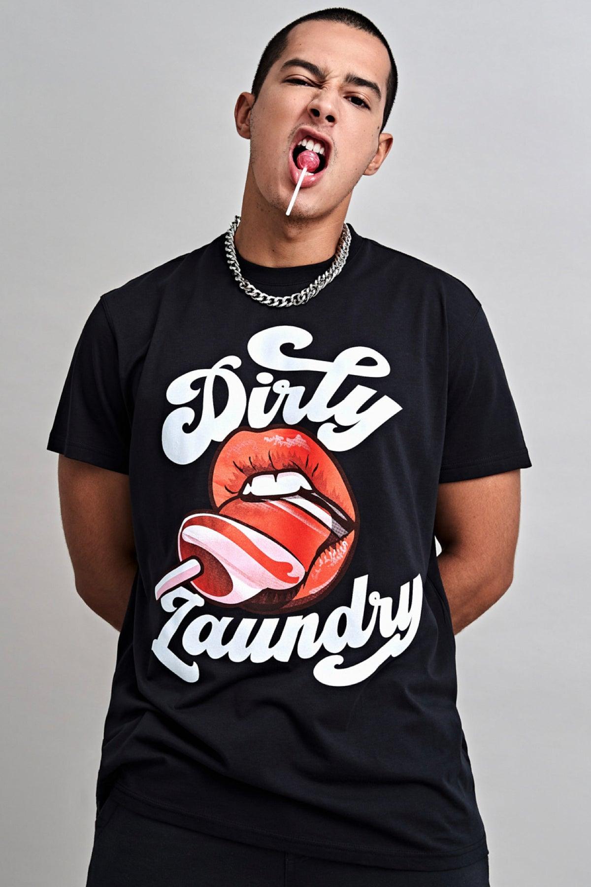 Dirty Laundry Lollipop Lips Supima Cotton T-shirt Relaxed Front